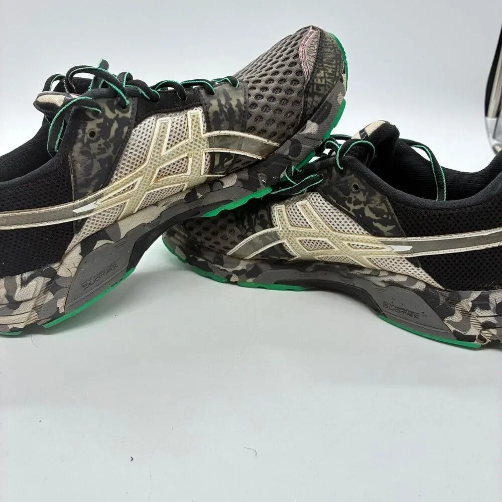 ASICS Gel-Noosa Tri 8 Womens 8.5 Black Gray Camo Triathlon Running Shoes